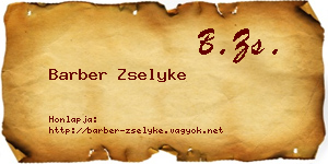 Barber Zselyke névjegykártya